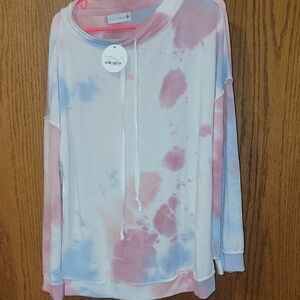 Kikiriki Women's Tie-Dye Long Sleeve Top - Pink and Blue